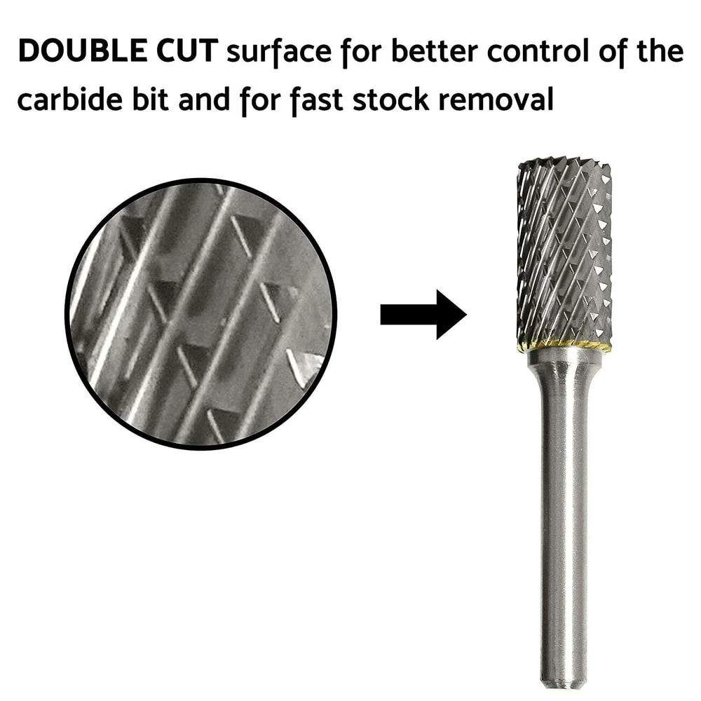 Tungsten Carbide Burr Set Shank Double Cut Rotary Bits For Dremel 8