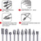 Tungsten Carbide Burr Set Shank Double Cut Rotary Bits For Dremel 9