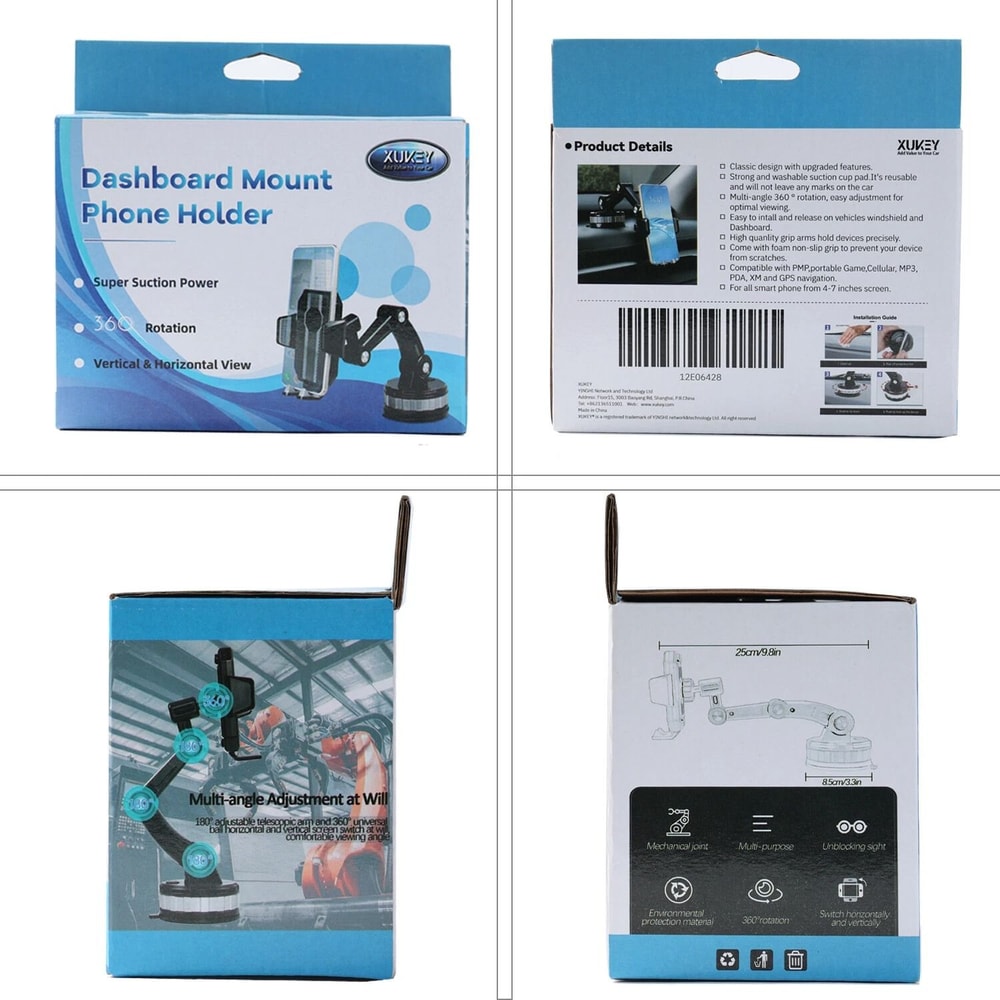 Car Dashboard Mount Phone Holder For GPS Windshield Desk Stand With Suction Base 3