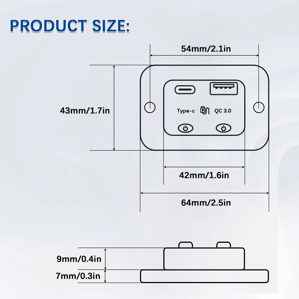USB PD Car Boat RV Fast Charger Socket With LED Power Outlet 4
