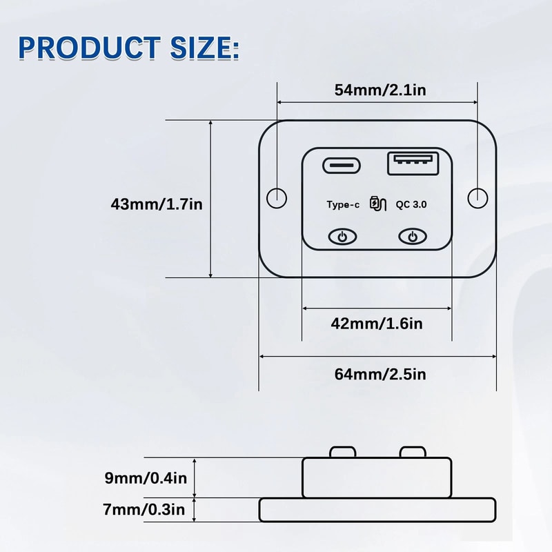 USB PD Car Boat RV Fast Charger Socket With LED Power Outlet 4