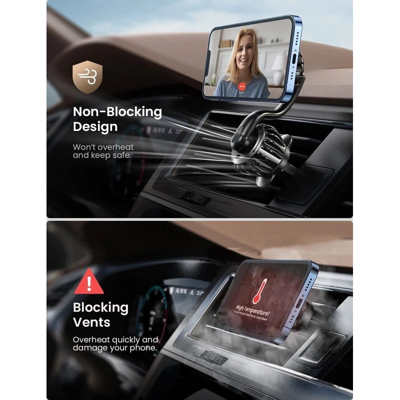 360 Rotation Magnetic Car Phone Mount Air Vent Dashboard Holder For IPhone And Android 2