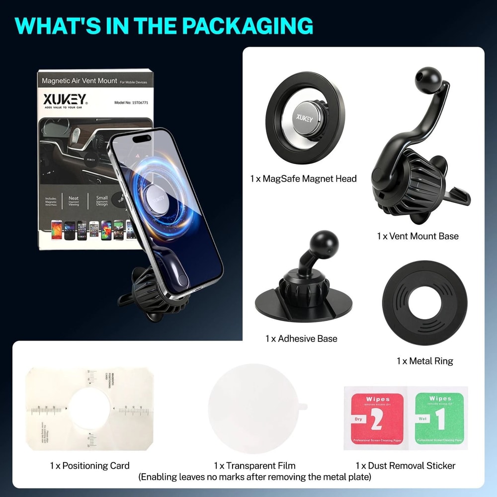 Car Mount For IPhone Strong Magnetic Air Vent And Dashboard Phone Holder 1