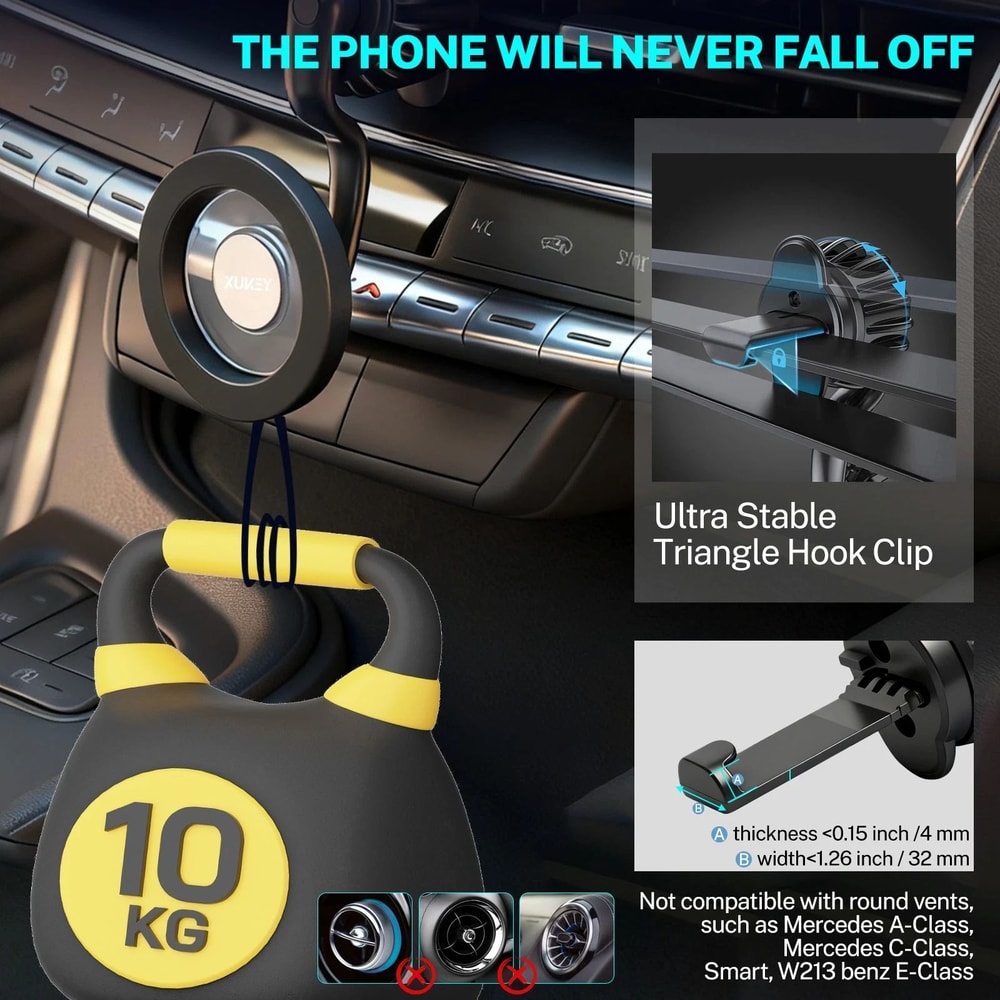 Car Mount For IPhone Strong Magnetic Air Vent And Dashboard Phone Holder 3