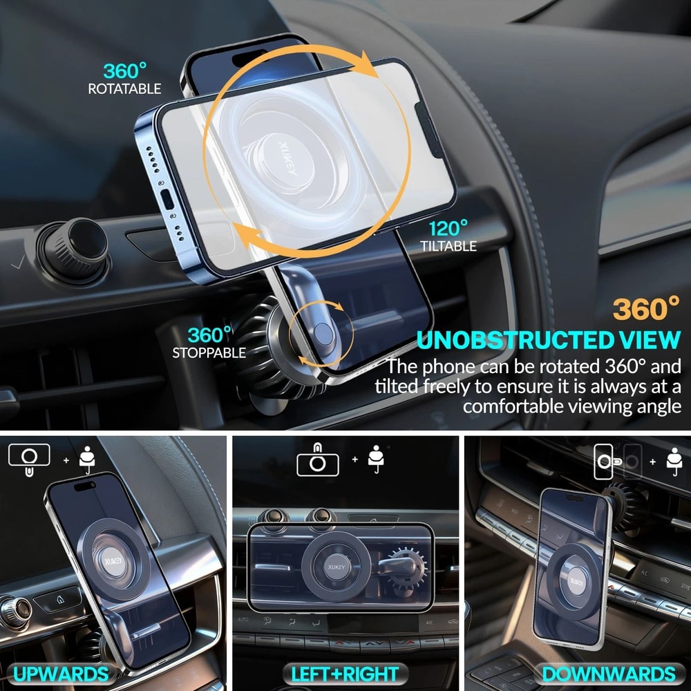 Car Mount For IPhone Strong Magnetic Air Vent And Dashboard Phone Holder 4