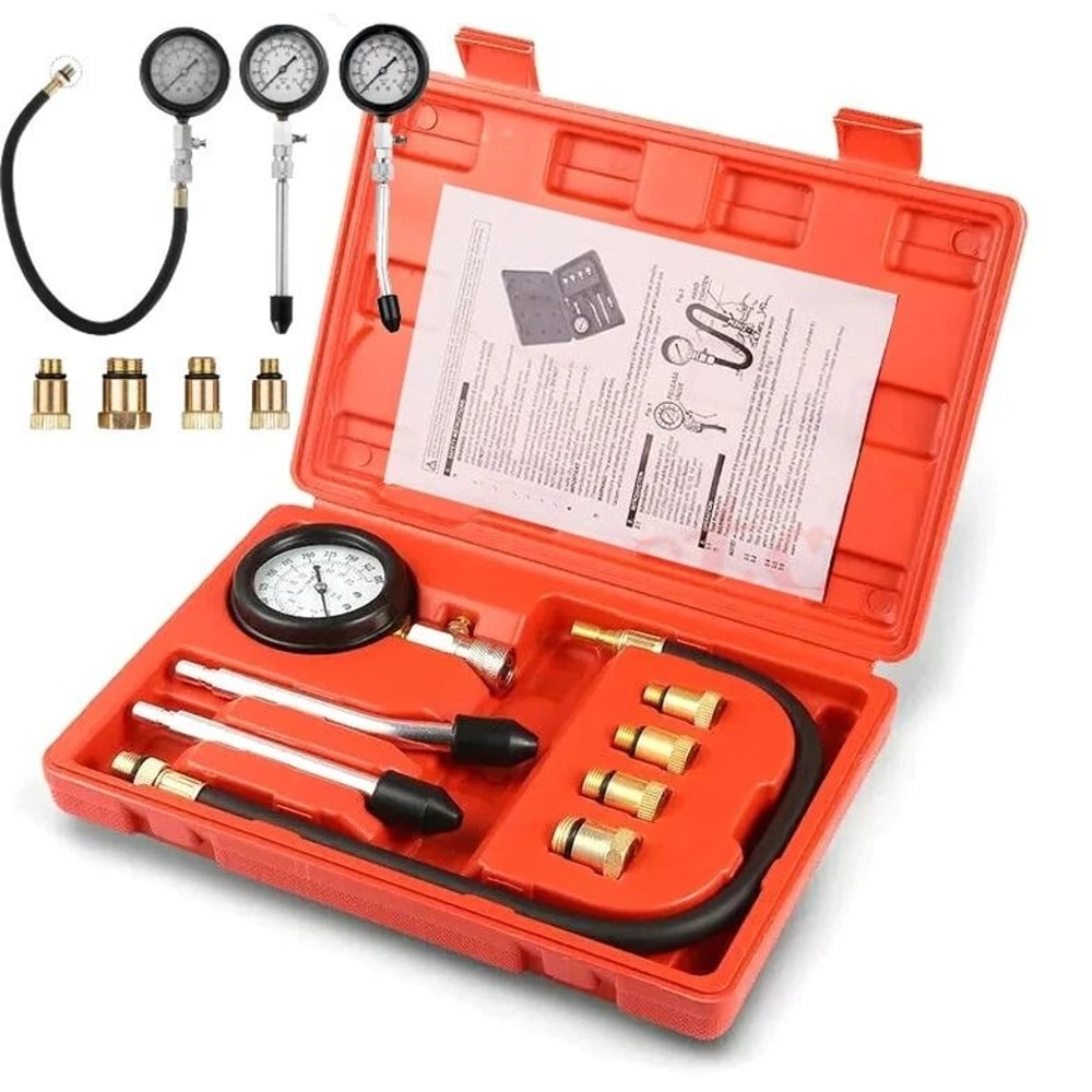 PSI Engine Compression Tester Kit For Petrol Cars Motorcycles And ATVs 11