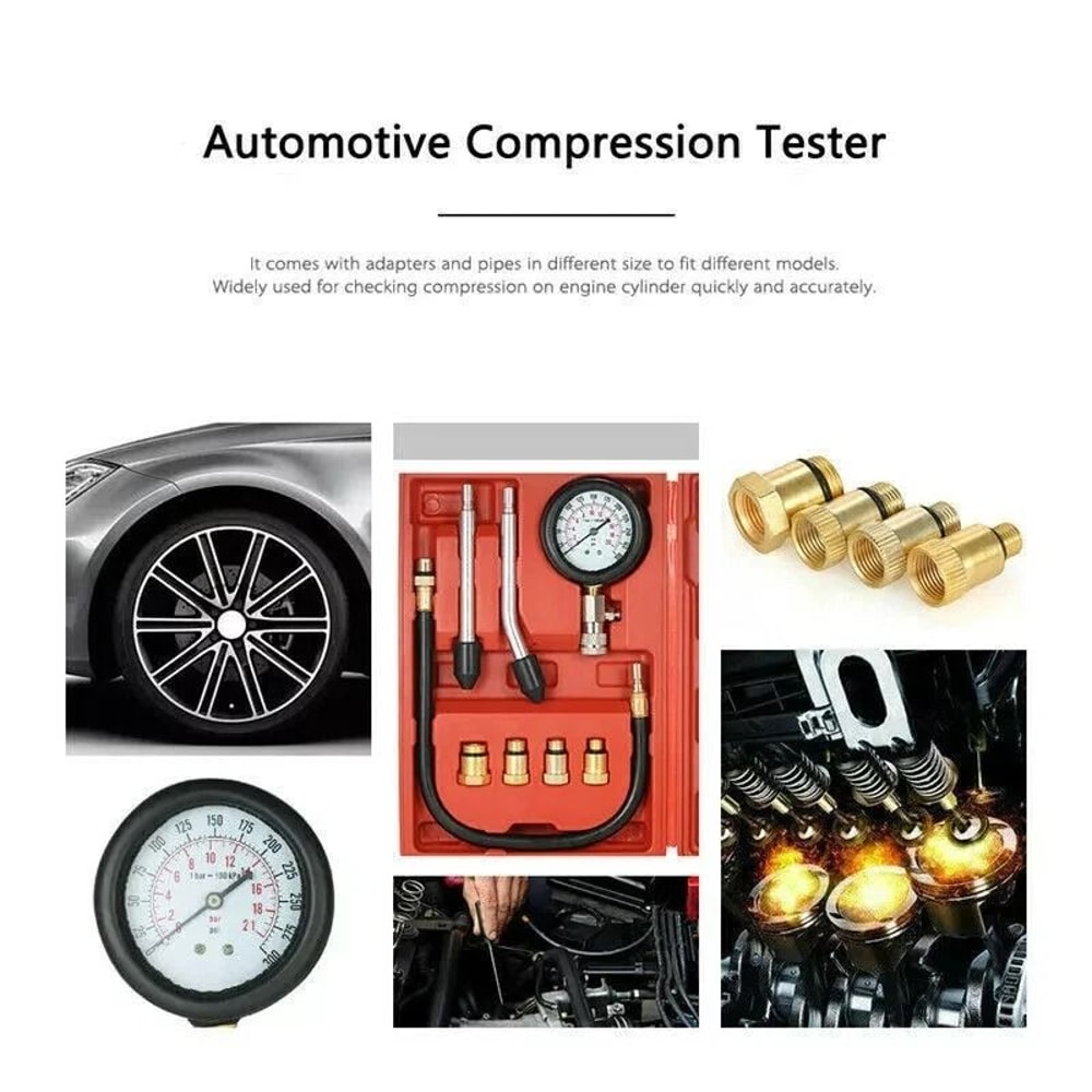 PSI Engine Compression Tester Kit For Petrol Cars Motorcycles And ATVs 3
