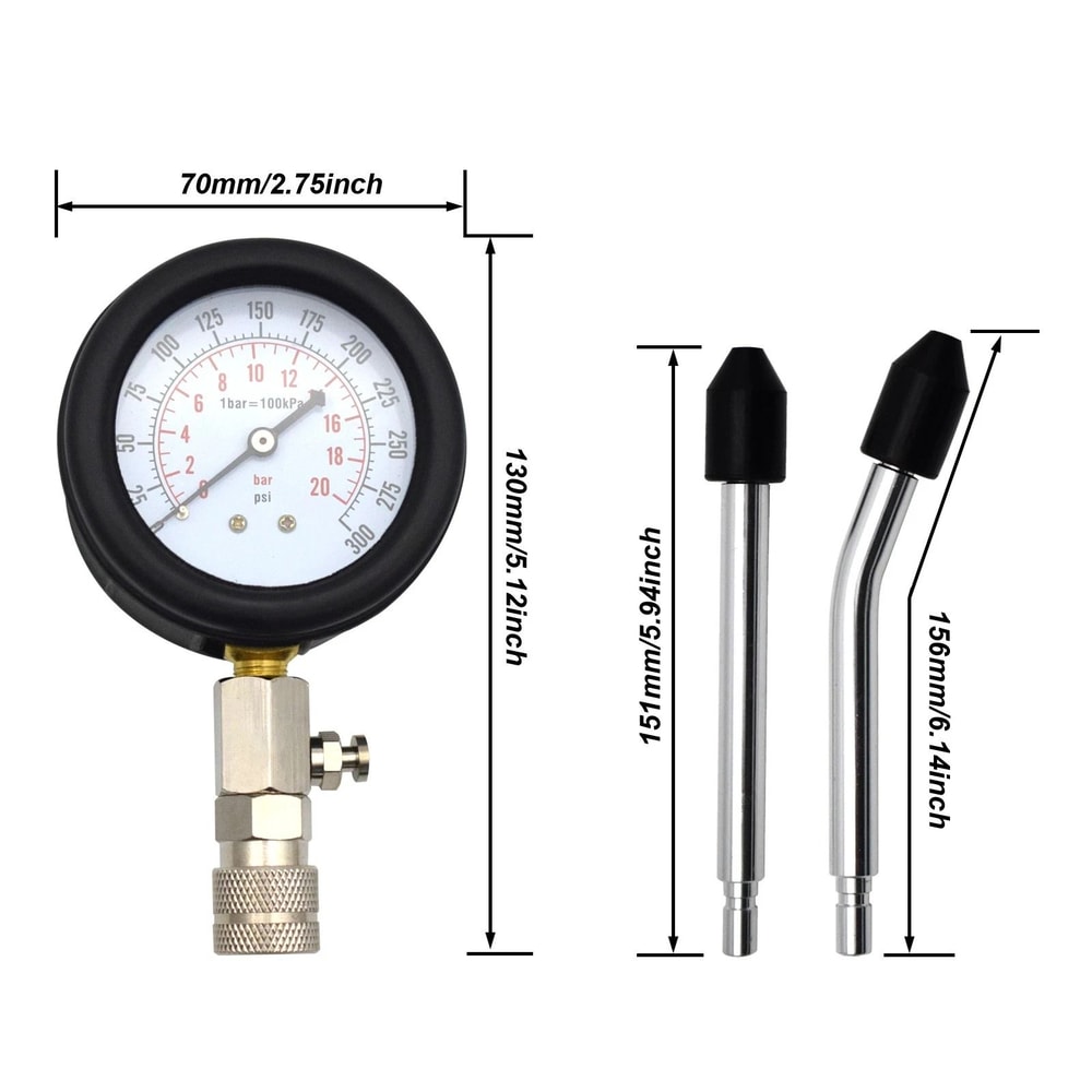 PSI Engine Compression Tester Kit For Petrol Cars Motorcycles And ATVs 8