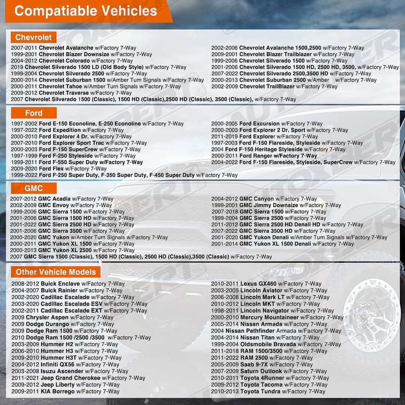 Silverado 7 Way Trailer Connector With 4 Pin Flat Multi Tow Adapter 2