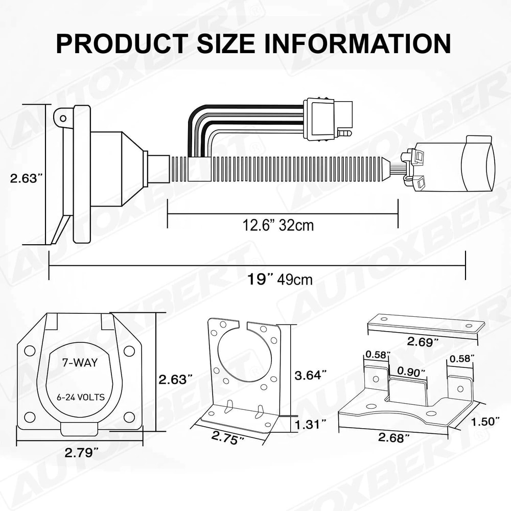 Silverado 7 Way Trailer Connector With 4 Pin Flat Multi Tow Adapter 3