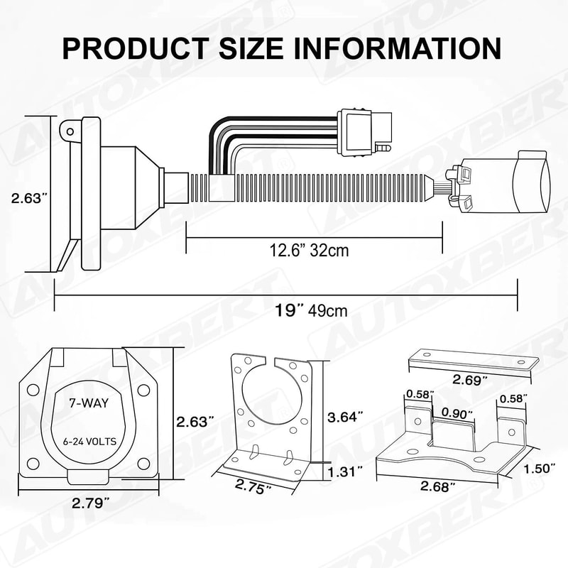 Silverado 7 Way Trailer Connector With 4 Pin Flat Multi Tow Adapter 3