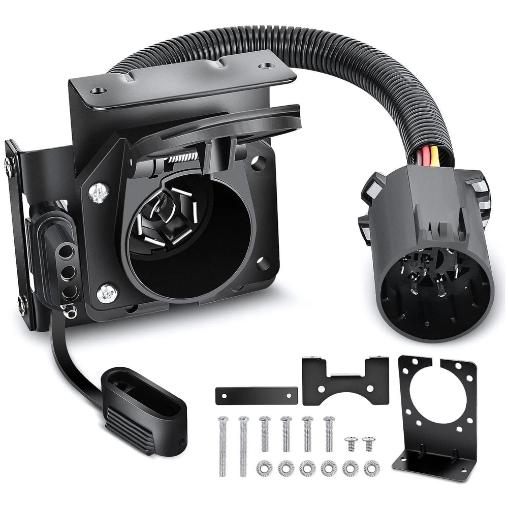 Silverado 7 Way Trailer Connector With 4 Pin Flat Multi Tow Adapter 0