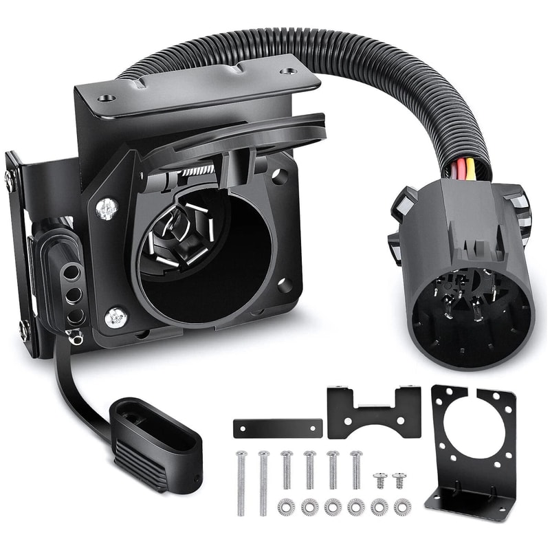 Silverado 7 Way Trailer Connector With 4 Pin Flat Multi Tow Adapter 0