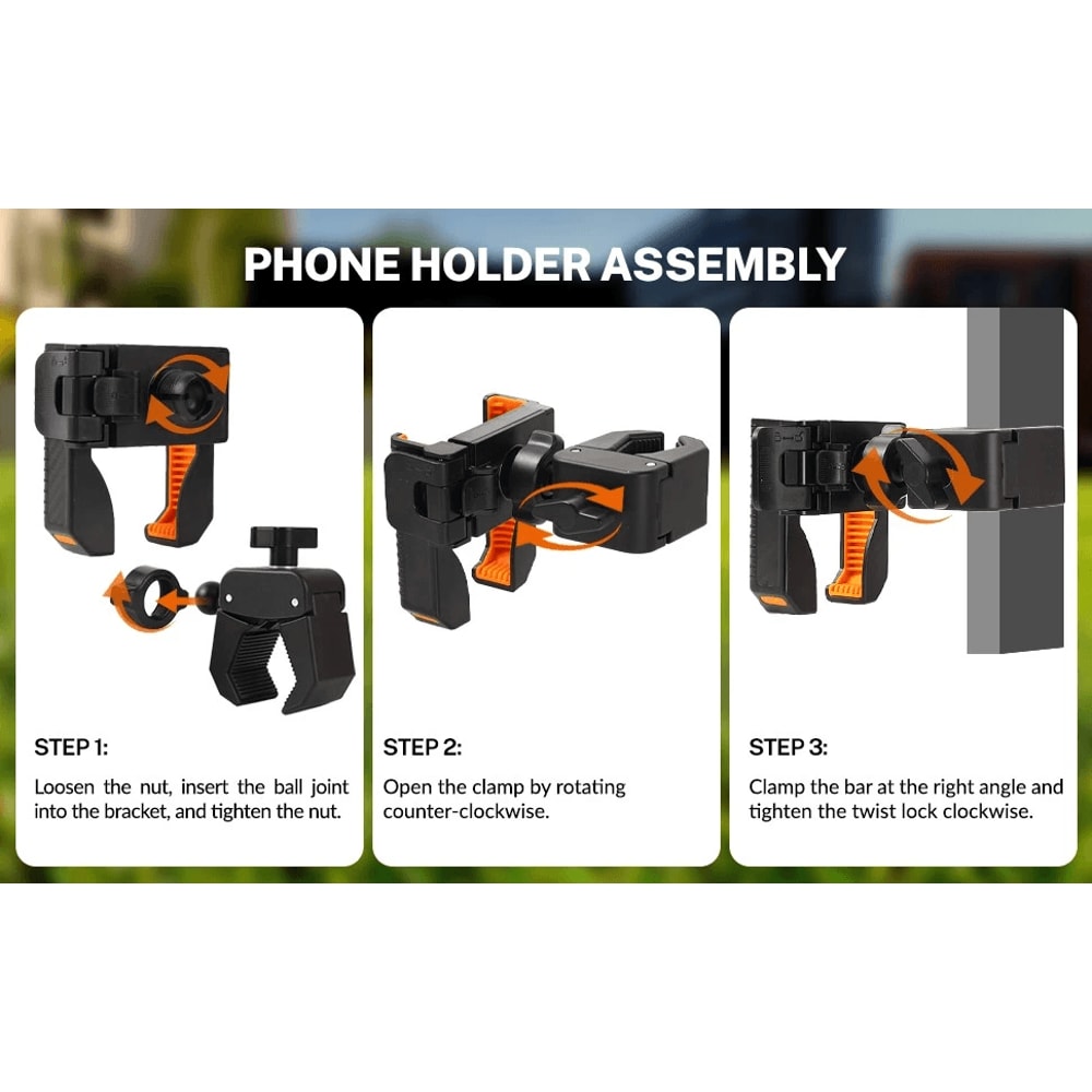 Magnetic Golf Cart Phone Holder For Club Car Yamaha With 360 Rotating Clamp Mount 4