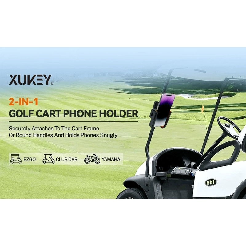 Magnetic Golf Cart Phone Holder For Club Car Yamaha With 360 Rotating Clamp Mount 6