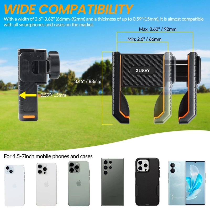 Magnetic Golf Cart Phone Holder For Club Car Yamaha With 360 Rotating Clamp Mount 8