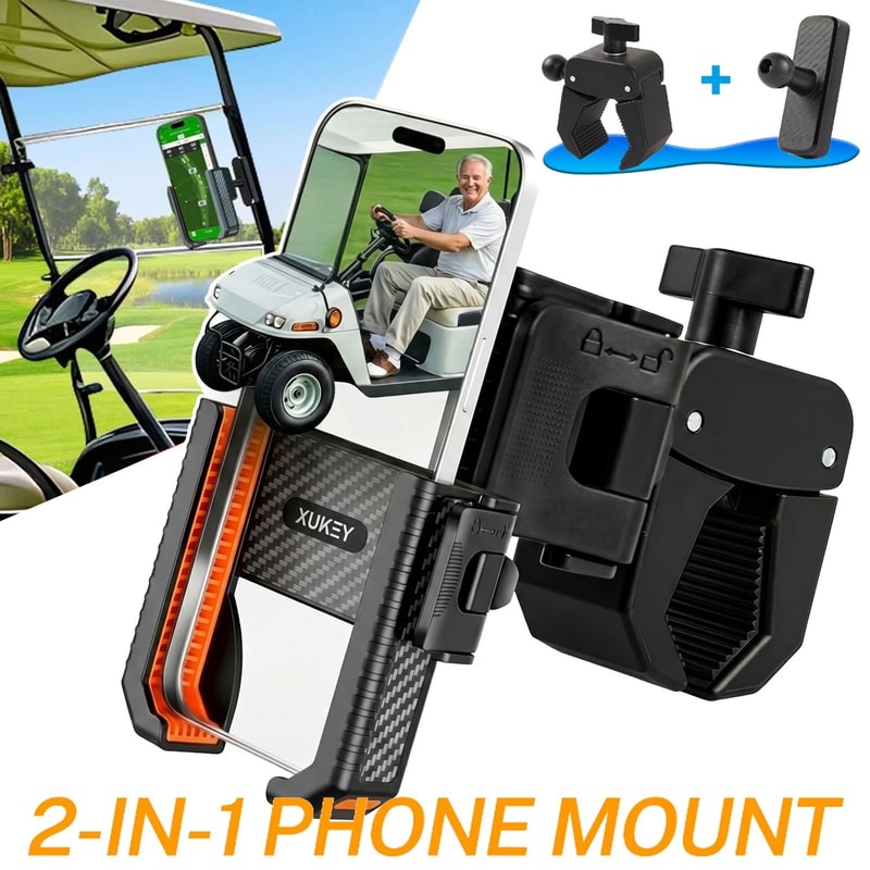Magnetic Golf Cart Phone Holder For Club Car Yamaha With 360 Rotating Clamp Mount 16