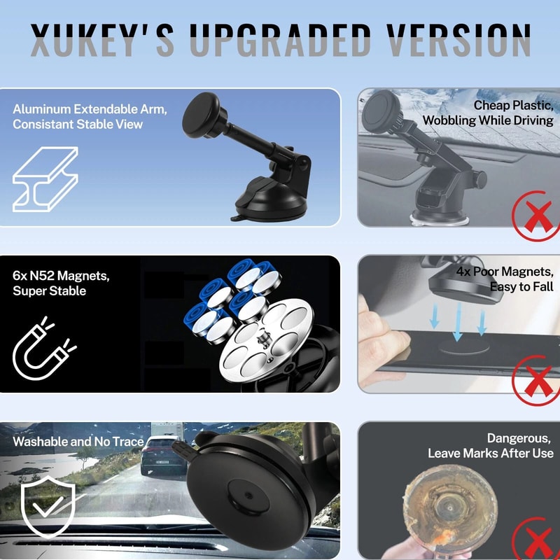 Magnetic Car Phone Holder Stand For Dashboard Vent Universal Mount For GPS Smartphones Devices 10