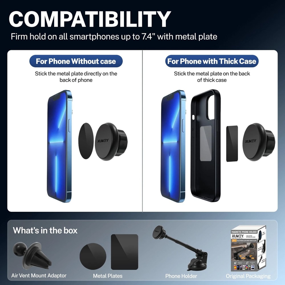 Magnetic Car Phone Holder Stand For Dashboard Vent Universal Mount For GPS Smartphones Devices 8