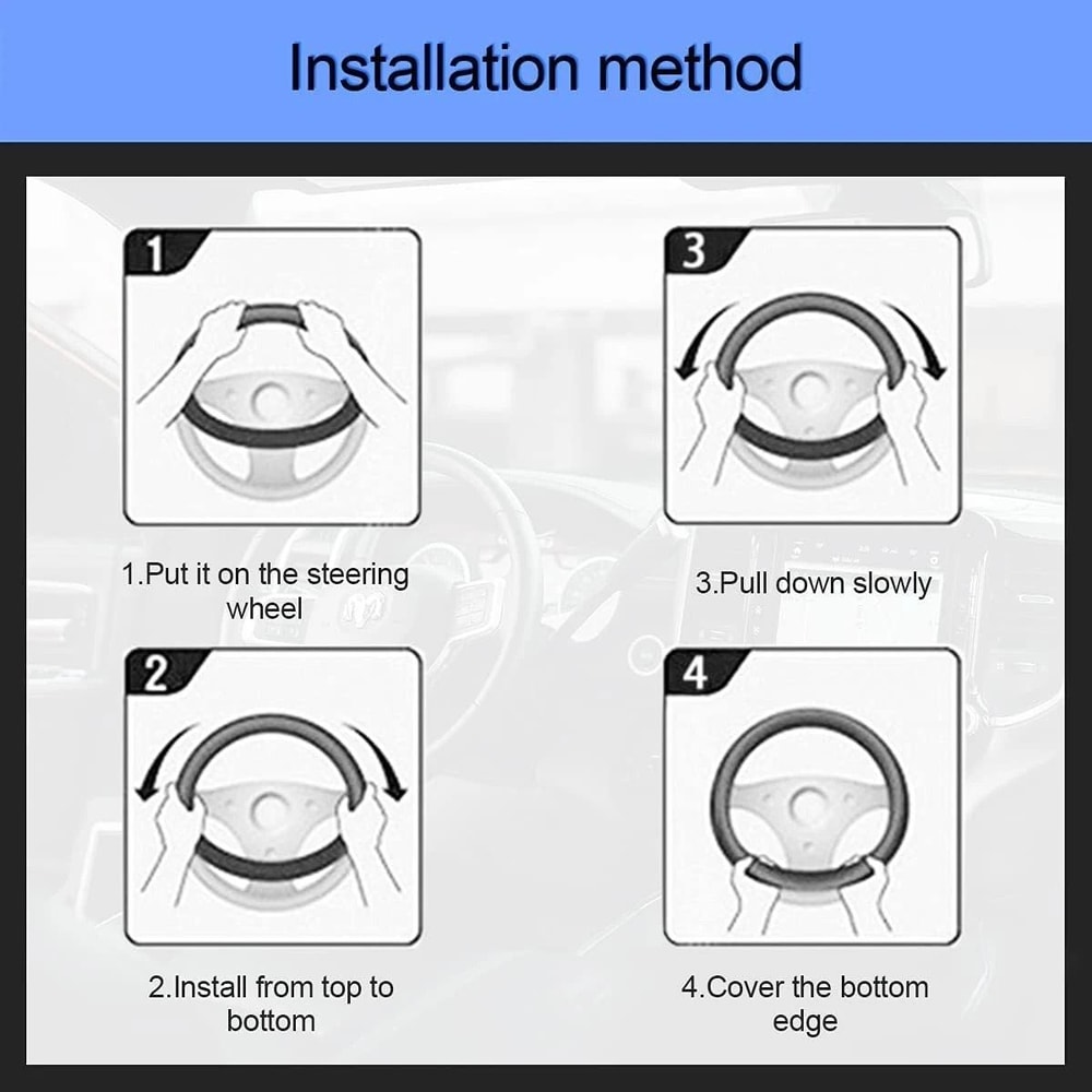 Carbon Fiber Leather Steering Wheel Cover For Chevrolet Antislip Car Accessories 1