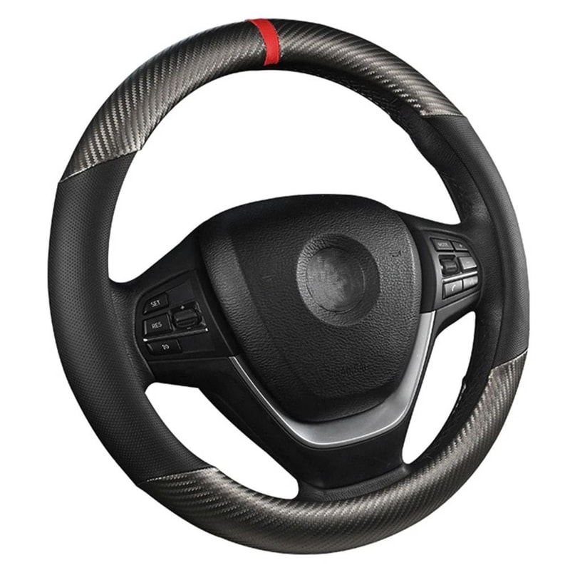 Carbon Fiber Leather Steering Wheel Cover For Chevrolet Antislip Car Accessories 2