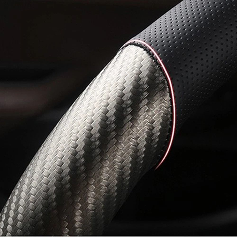Carbon Fiber Leather Steering Wheel Cover For Chevrolet Antislip Car Accessories 5