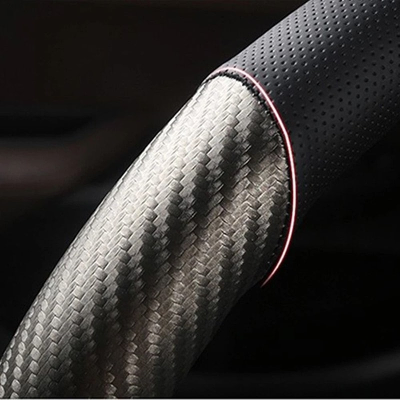 Carbon Fiber Leather Steering Wheel Cover For Chevrolet Antislip Car Accessories 5