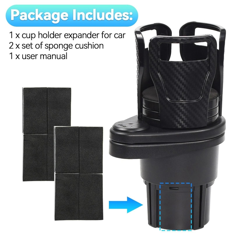 360 Rotating Car Cup Holder Drink Bottle Adapter Expander Organizer 1