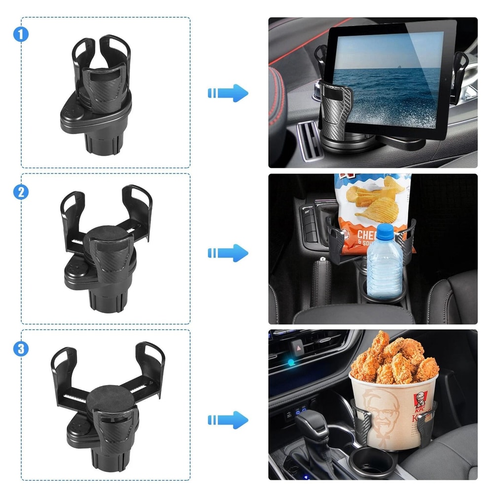 360 Rotating Car Cup Holder Drink Bottle Adapter Expander Organizer 5