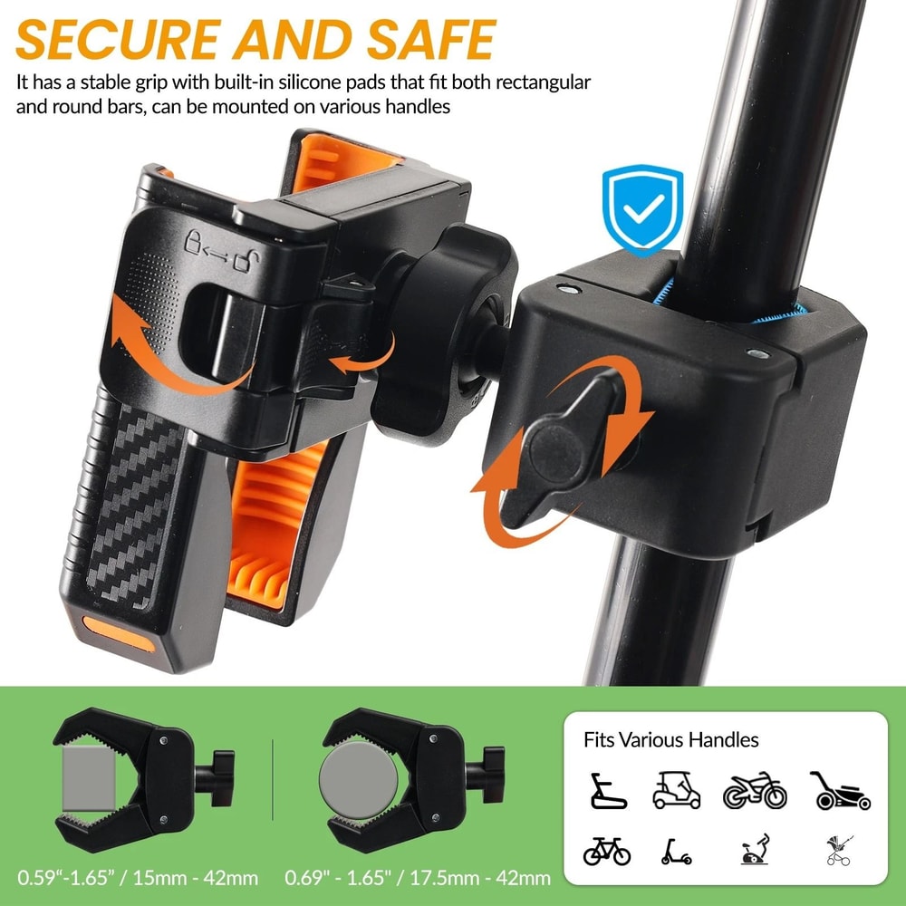 Anti Shake Bike Phone Holder 360 Rotation Motorcycle Mount For Bicycle And Golf Cart 8