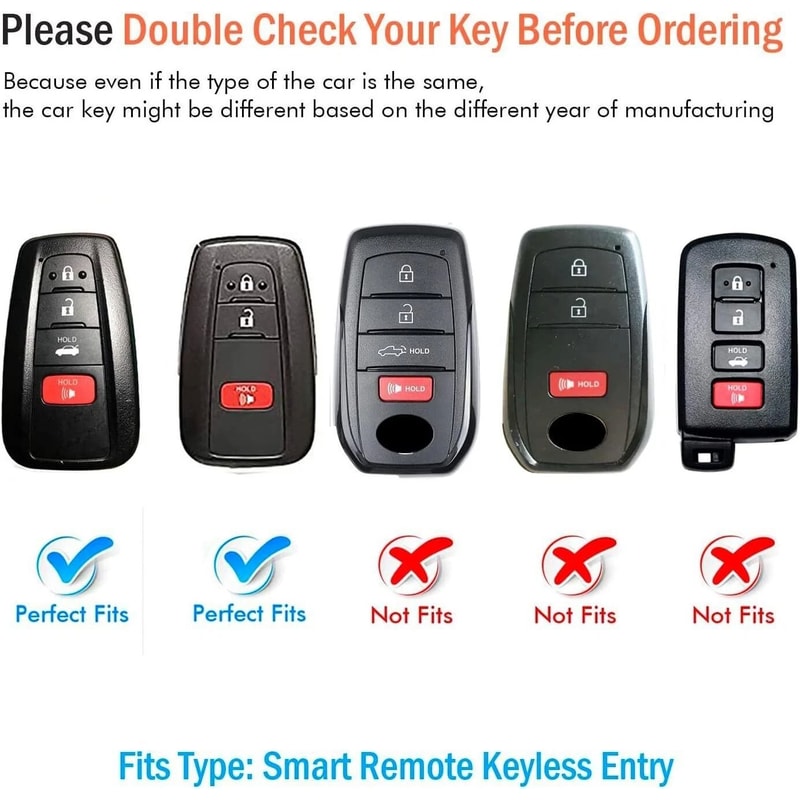 4 Button Smart Key Fob Cover For Toyota Camry Corolla RAV4 Durable Car Key Protection 6