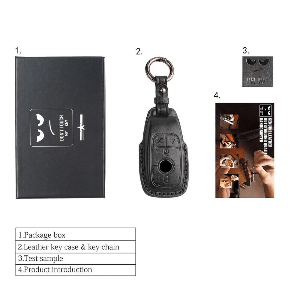 Genuine Leather Mercedes Key Fob Cover Smart Key Case 1