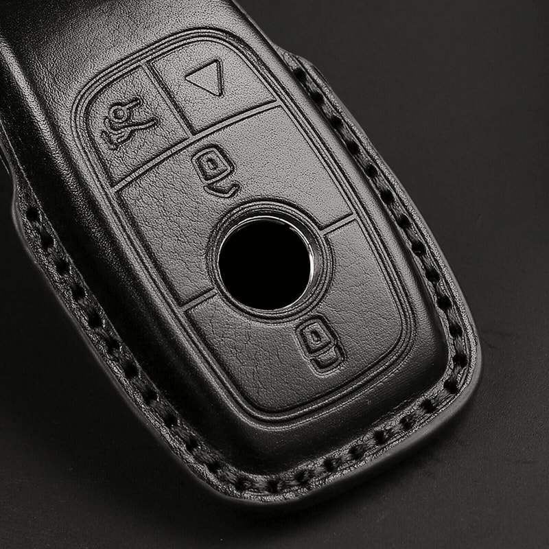 Genuine Leather Mercedes Key Fob Cover Smart Key Case 2