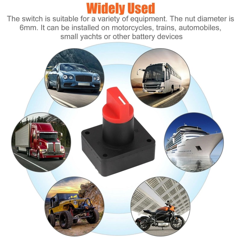 Battery Disconnect Switch Heavy Duty Battery Kill Switch For Car Boat RV Marine 2