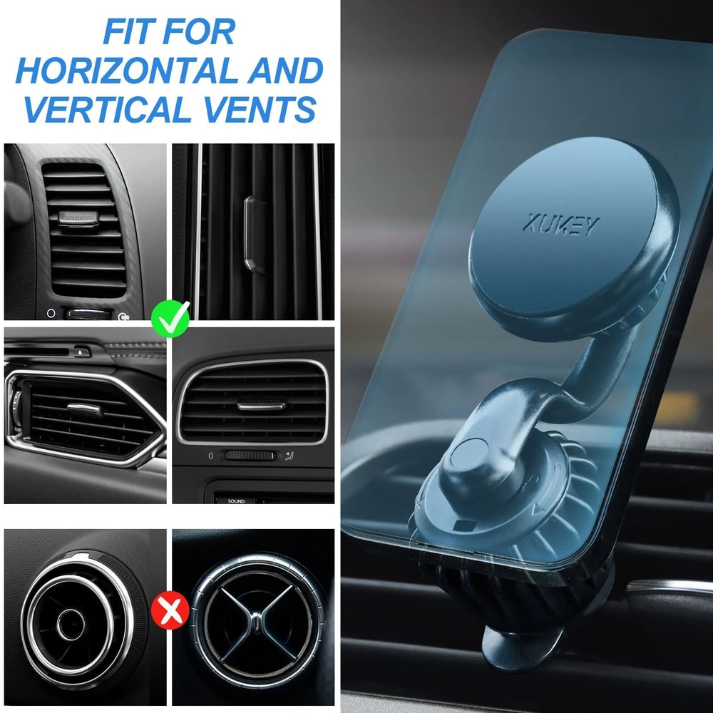 Magnetic Air Vent Car Phone Holder 360 Rotation Universal Mount 2