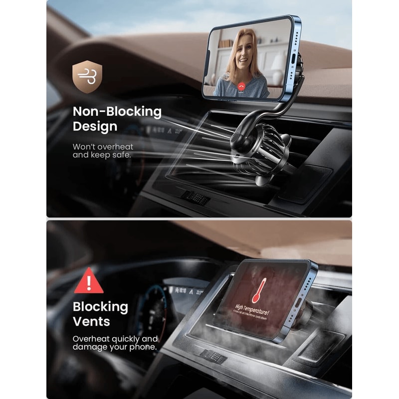 Magnetic Air Vent Car Phone Holder 360 Rotation Universal Mount 4
