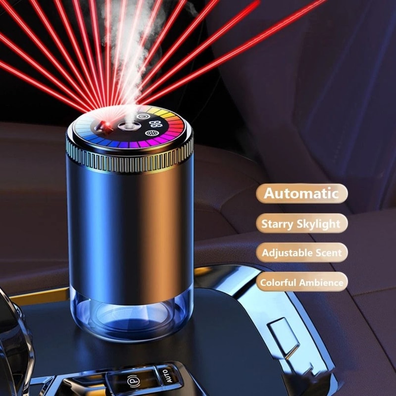 Smart Car Air Freshener Diffuser With Starry Sky Projection And Adjustable Scent 11