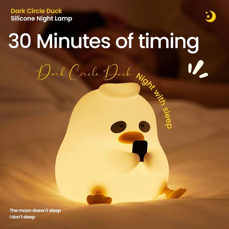 Duck Night Light For Kids 3 Level Dimmable Touch Lamp With Timer 8
