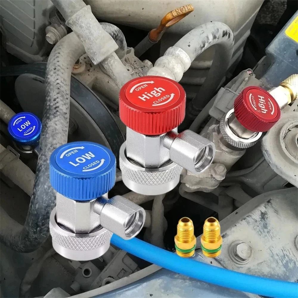 Premium Automotive AC Service Coupler Set Leak Proof HighLow Side AC Quick Coupler Adapter 11