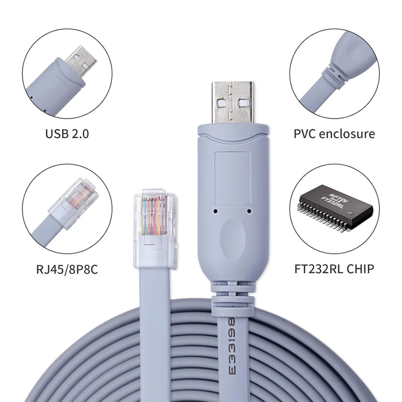 FTDI USB To RJ45 Console Cable For Cisco Routers With Chip USB Console Adapter 3