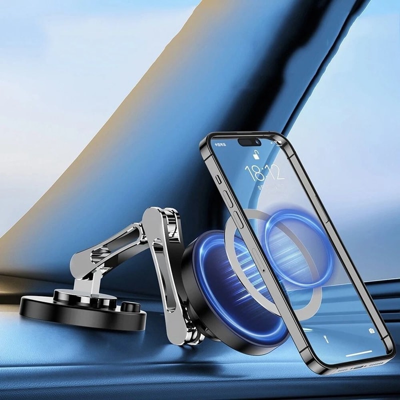 Premium Magnetic Car Mount With Wireless Charging 360 Rotatable Phone Holder For Dash Windshield 0