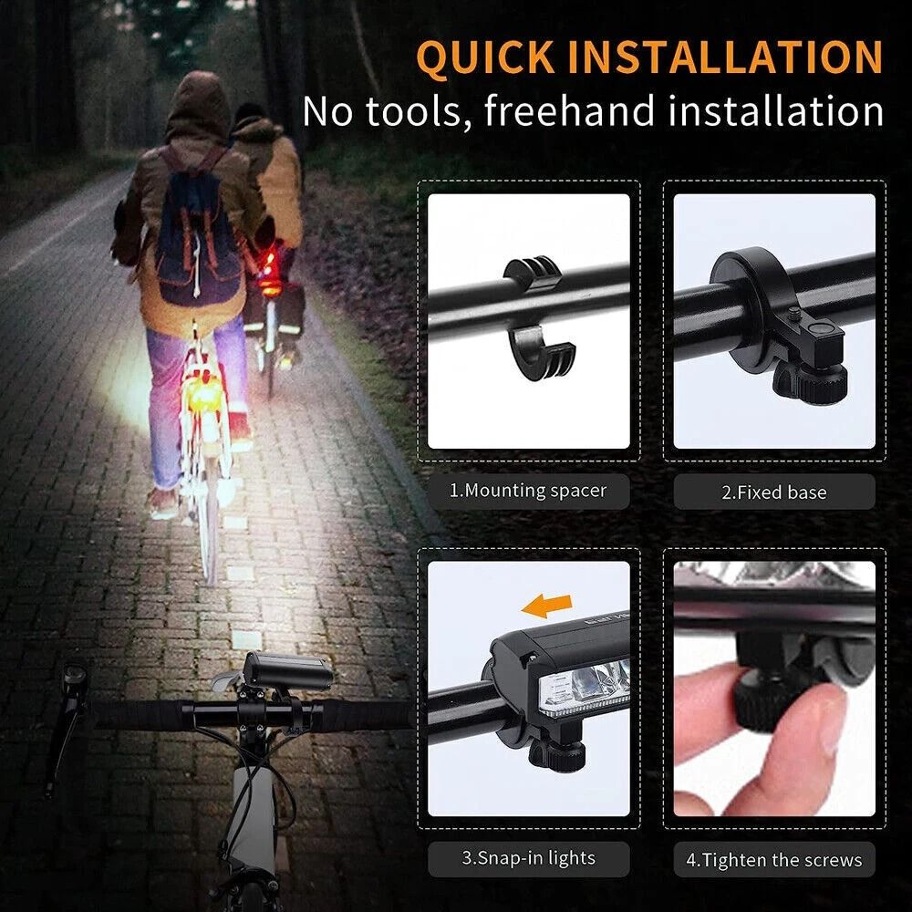 Waterproof Super Bright LED Bike Light USB Rechargeable Bicycle Front Headlight For Cycling 4