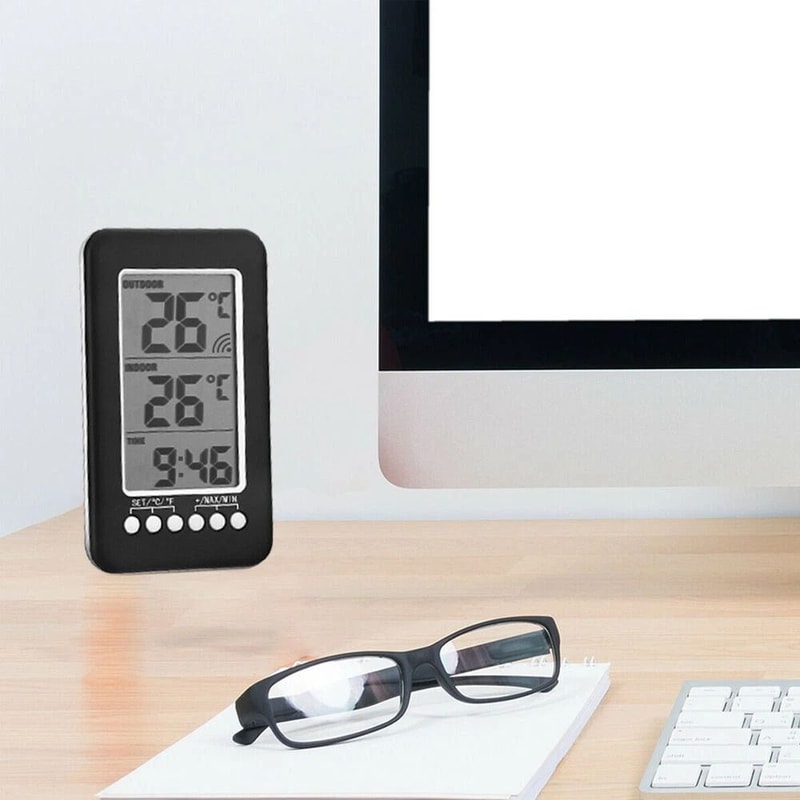 Wireless LCD Digital Thermometer With IndoorOutdoor Temperature Transmitter 1