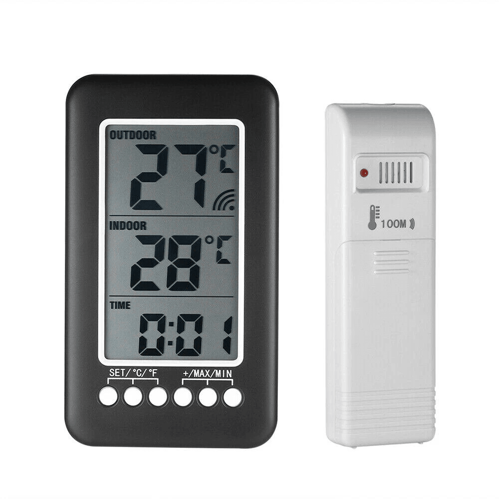 Wireless LCD Digital Thermometer With IndoorOutdoor Temperature Transmitter 4