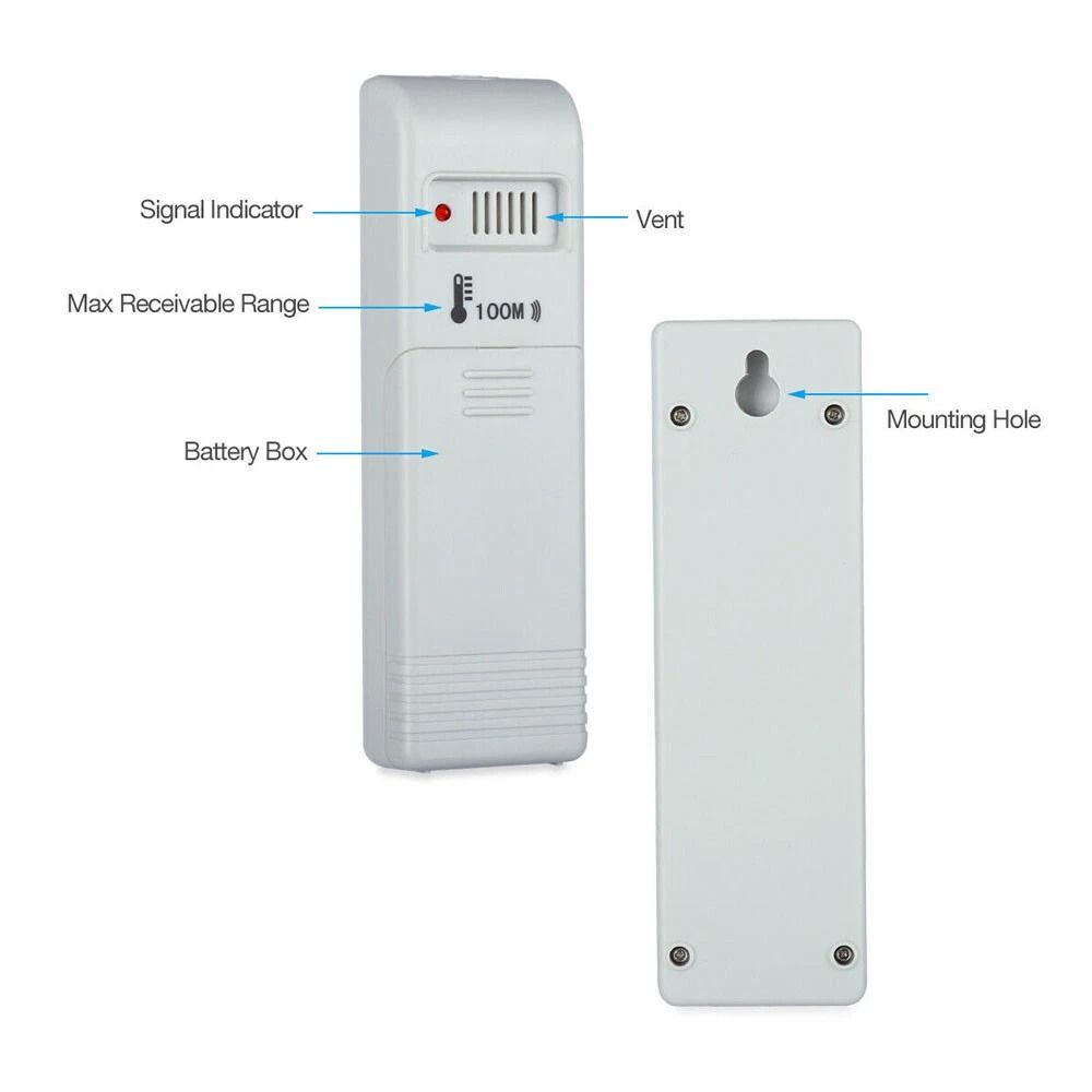 Wireless LCD Digital Thermometer With IndoorOutdoor Temperature Transmitter 5