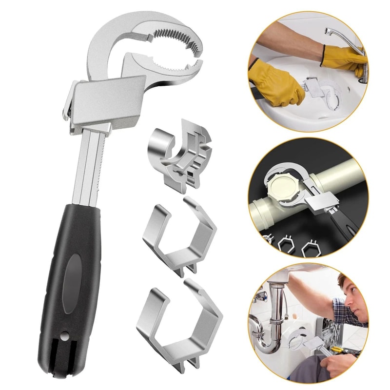 Universal Adjustable Double Ended Wrench Set For Plumbing And Sink Repair 0