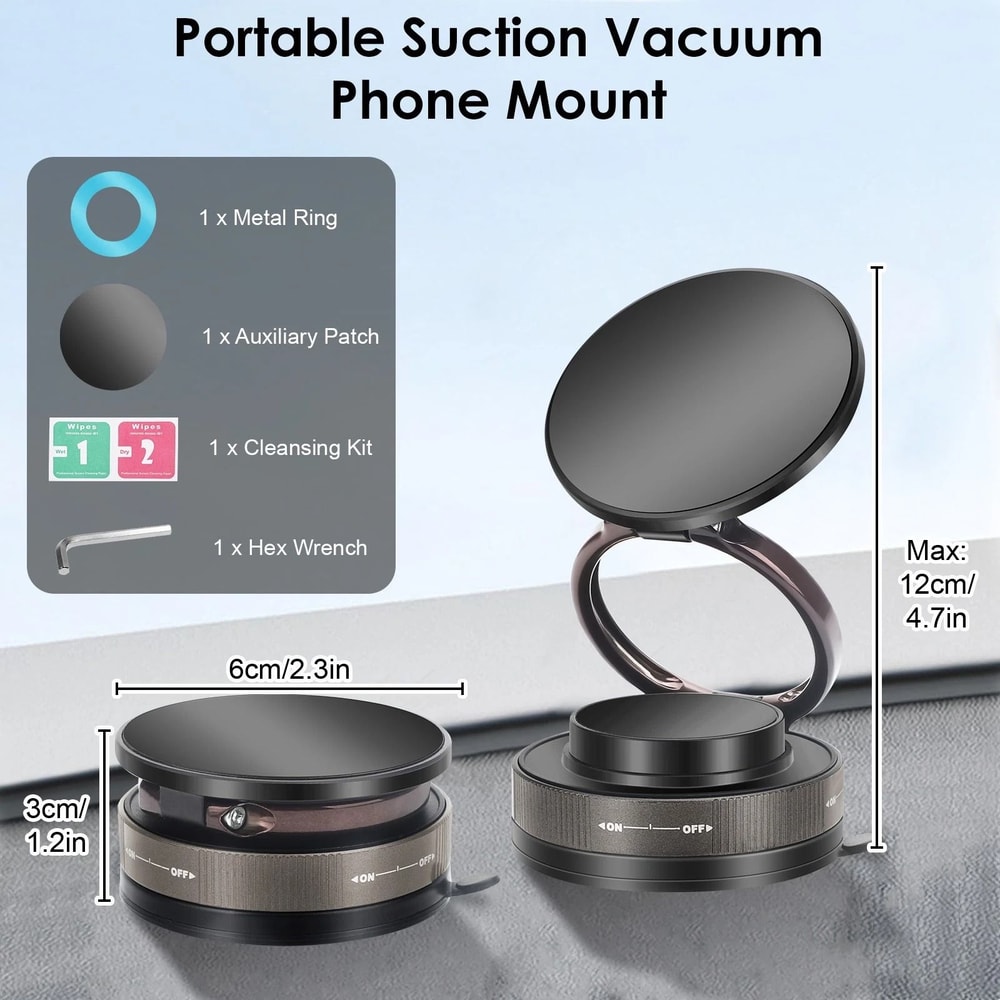 Magnetic 360 Adjustable Car Phone Mount Foldable Suction Holder For IPhone Android 2
