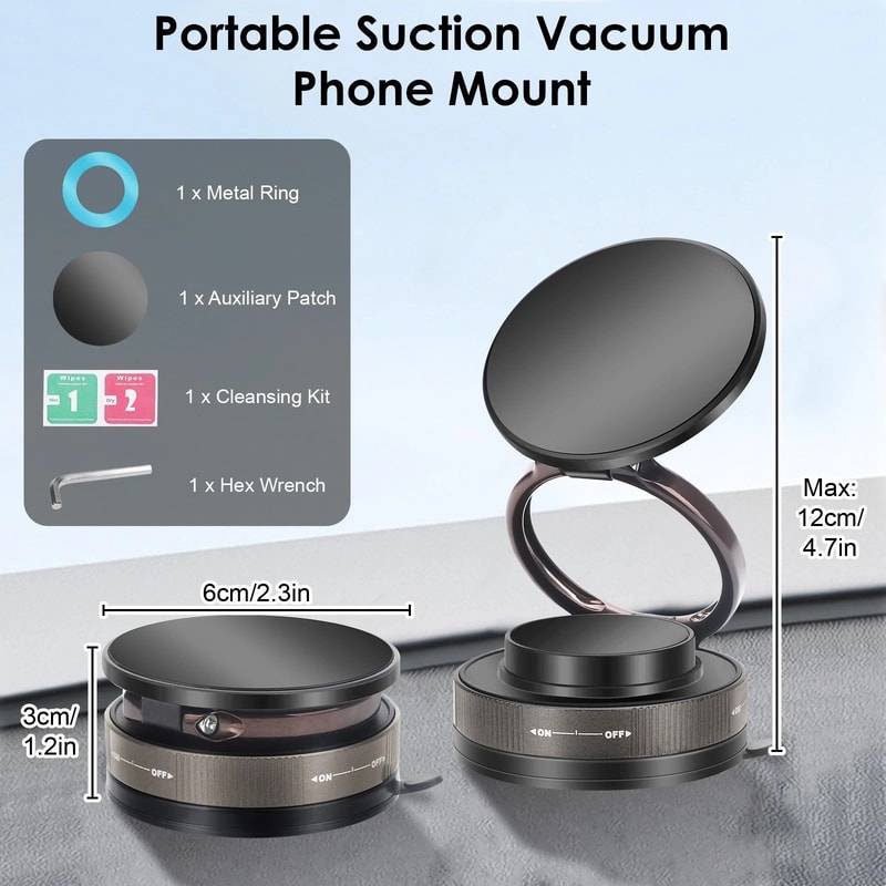 Magnetic 360 Adjustable Car Phone Mount Foldable Suction Holder For IPhone Android 2