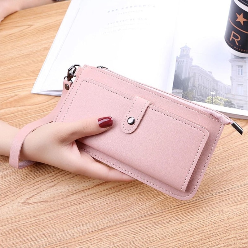 Womens Long Leather Wallet Clutch Purse With Card Holder Phone Pocket 0