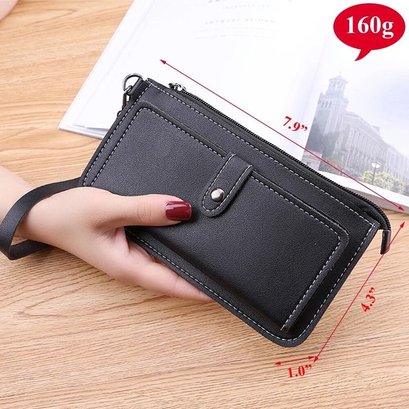 Womens Long Leather Wallet Clutch Purse With Card Holder Phone Pocket 2